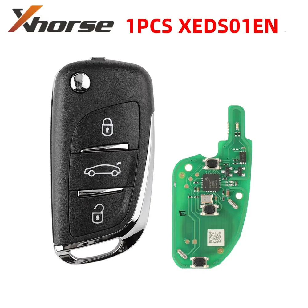 1PCS Xhorse XEDS01EN Remote Super Chip Key 3 Buttons Universal Wireless Car Flip Key for Peugeot DS for MINI KEY TOOL  VVDI2