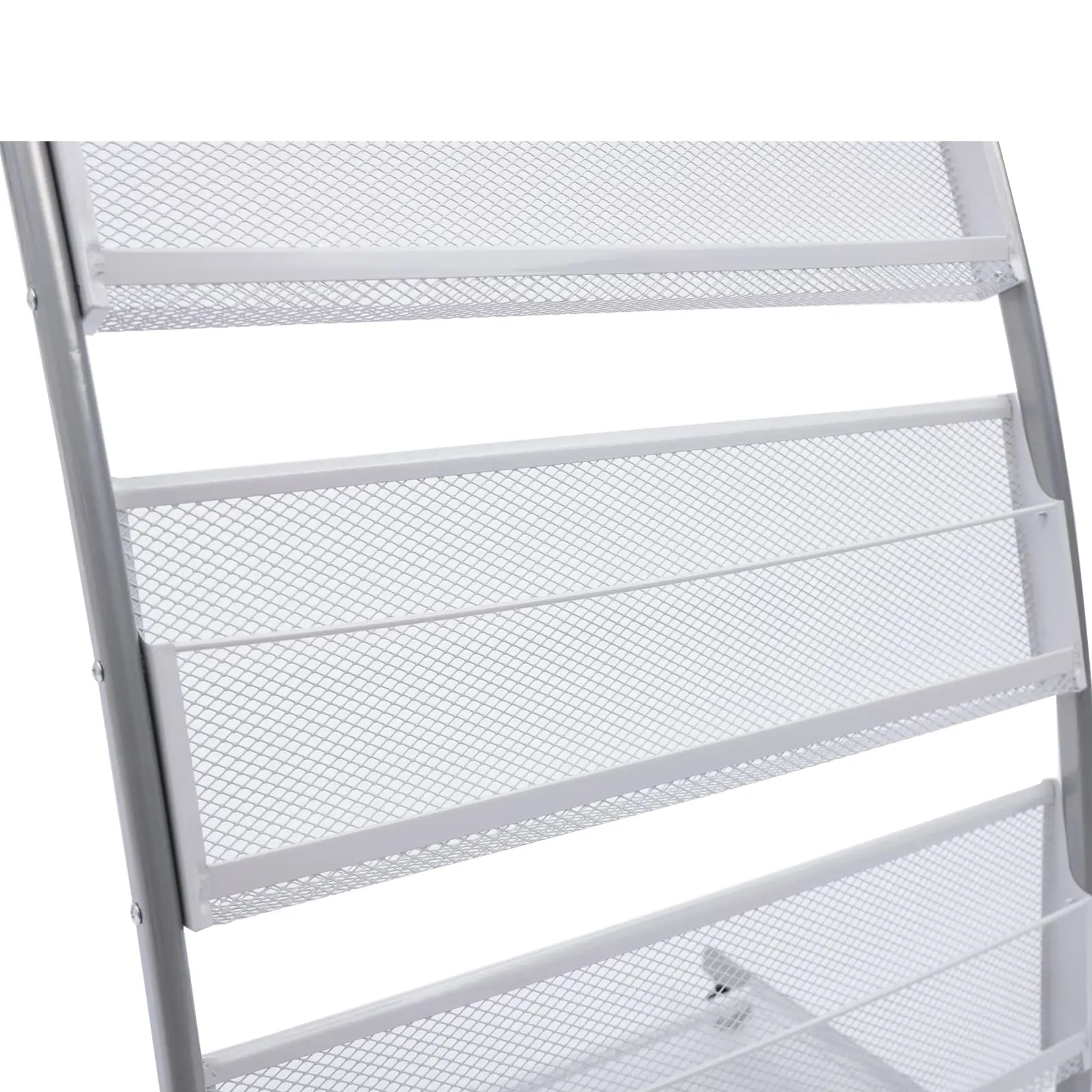 رف المجلات، رفوف مكتبية مكونة من 4 طبقات، حامل عرض كتيب، رف أدب كتالوج محمول للمكاتب والعروض التجارية Floor-S