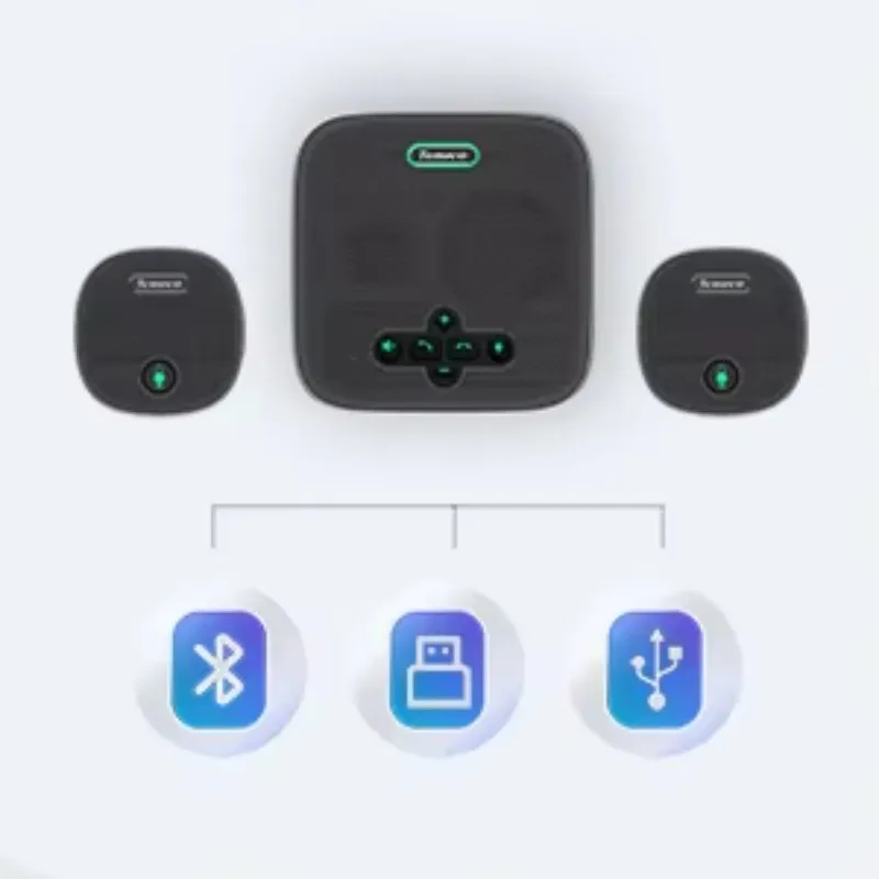 Portable Conference Speakerphone TEVO-M6B-EX With 2 Expansions USB/Bluetooth/Wireless/3.5mm Jacks With Microphone