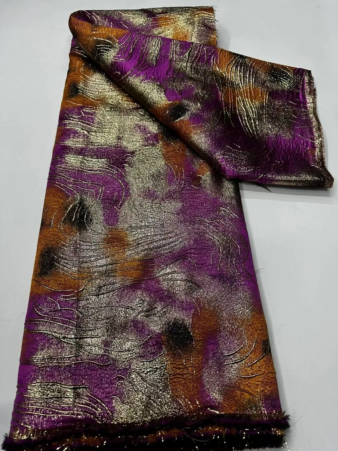 

2025 African Nigerian High-Quality Tulle Lace Fabric Jacquard Organza Embroidery Guipure for Party Prom Dress ACW6304