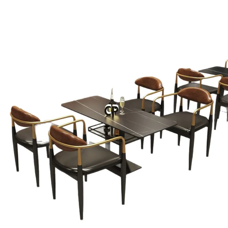 Bar booth sofa coffee shop western restaurant, table clear bar music dining bar bistro dining table and chair combination