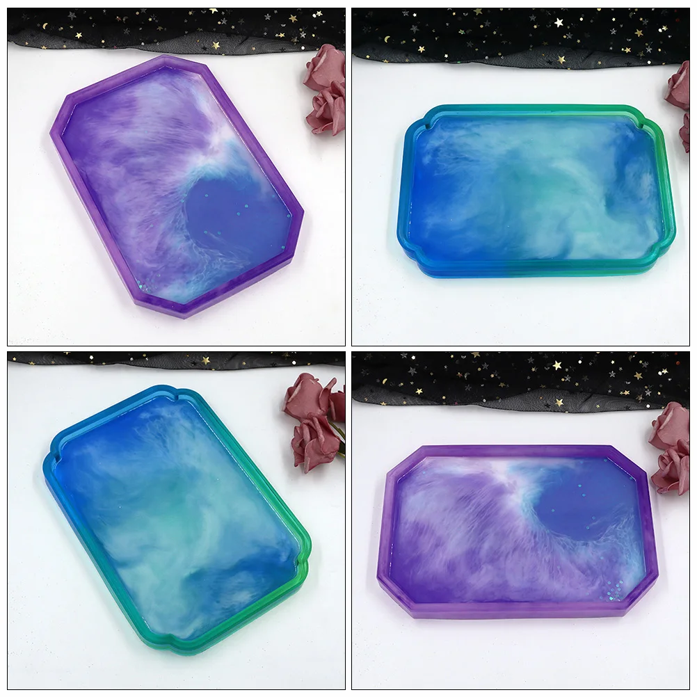 

2Pcs Octagonal Mold DIY Resin Craft Fruit Plate Mould Fruit Plate Mould Snack Tray Silicone Casting Jewelry Accessories