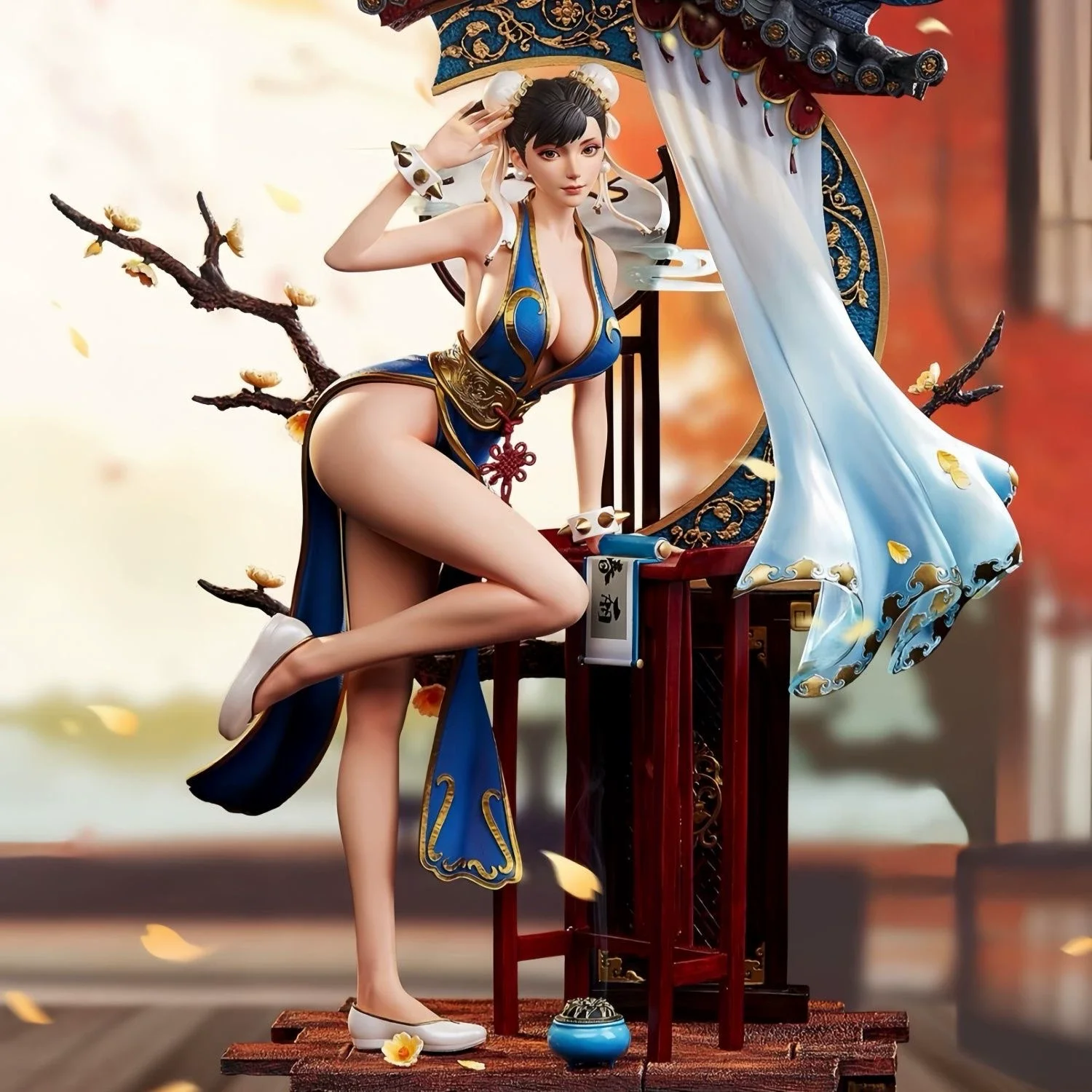 Street Fighter Chun Li GK Collectible Statue Pvc Figure Desktop Decoration For Adult Anime Game Fans Collection Enthusiasts