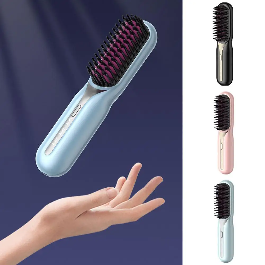 Cordless Hair Straightener Hot Heating Comb Professional Electric Comb For Hair Smoothing Iron Negative Ion Nourish Hair Ca D8E0