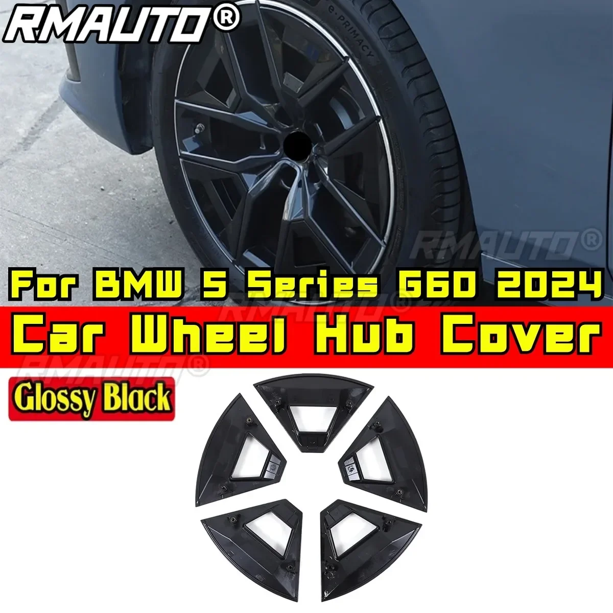 For BMW 5 Series G60 2024 Car Sticker Reflective Car Wheel Rim Vinyl Warning Stickers Racing Wheel Hub Decals Car Accessories