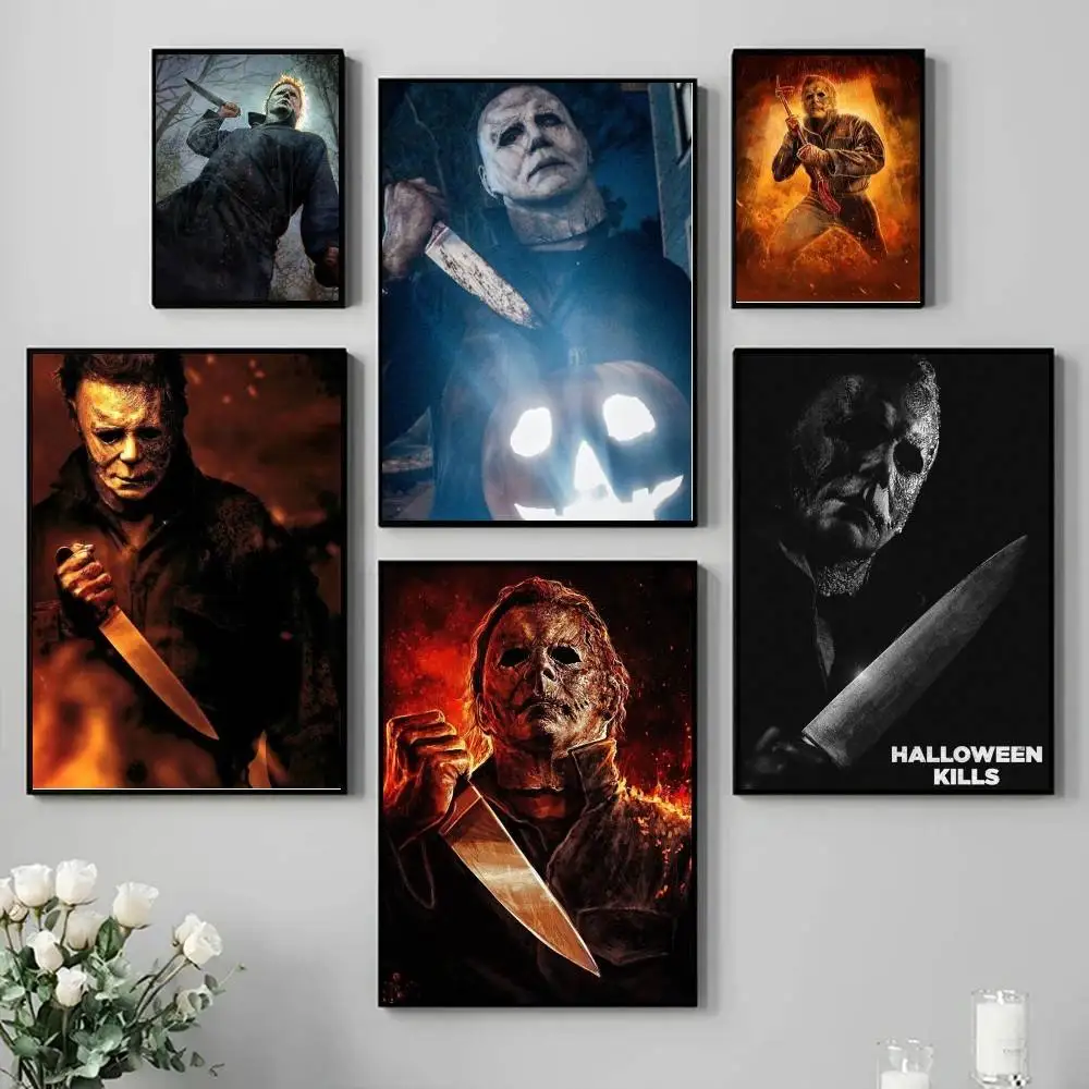 1 قطعة فيلم الرعب مايكل مايرز المشارك ذاتية اللصق الفن ورقة مقاومة للماء ملصق مقهى بار غرفة جدار ديكور #1