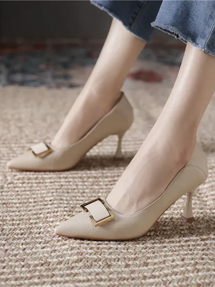 Zapatos de Mujer Damen-Pumps mit spitzer Zehenpartie, hochwertige Frühlings- und Sommer-Stiletto-Absatzpumps, elegantes Damenschuhwerk und Schuhe a661 – Detail 2