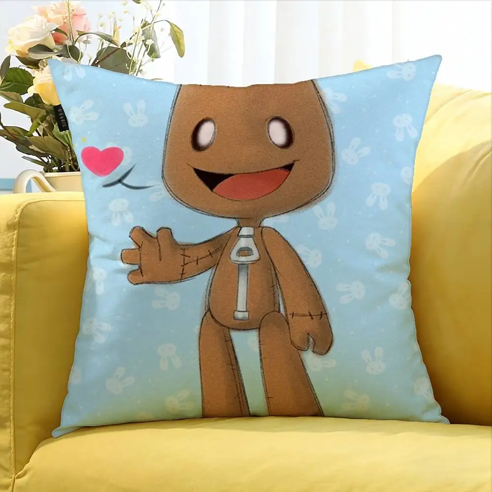 Cartoon GAME Funny Sackboy Various Sizes Square Pillow Case For Car Home Bedchamber Decor