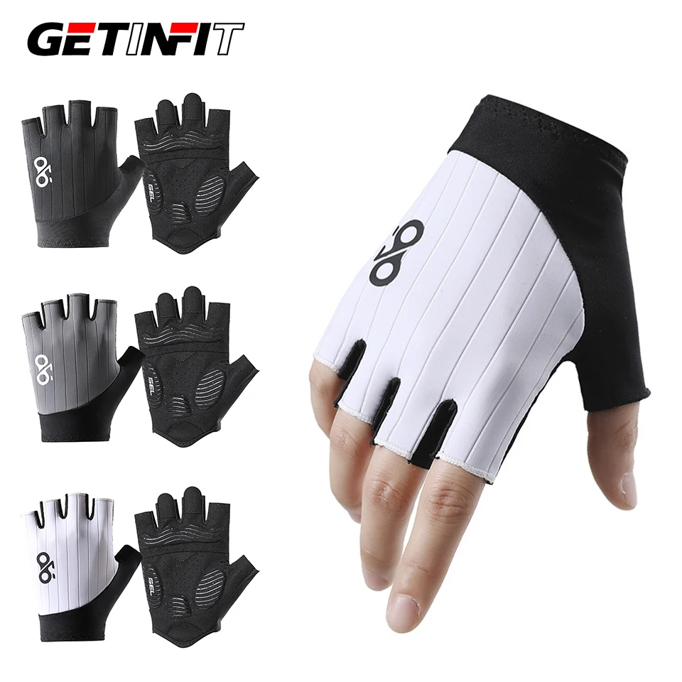 AliExpress NONE GETINFIT 1Pair Cycling Gloves Breathable Mesh Cushioned Padded Palm Silicone Non-Slip Outdoor Sports Cycling Mountaineering