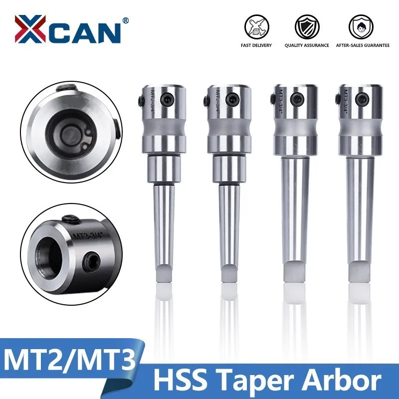 

XCAN 3/4 Inch Morse Taper Arbor MT2 MT3 Hollow Drill Bit Holder For Metal Working Weldon Shank HSS Annular Cutter Arbor