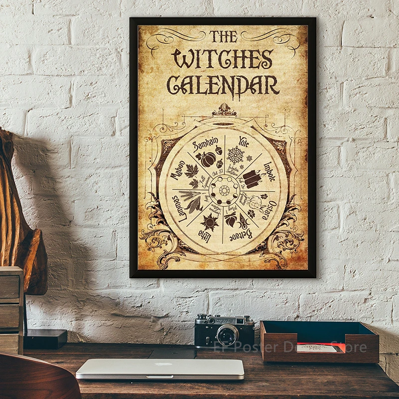 Medieval Witchcraft Poster Painting Magic and Mysterious Wall Art Picture Spells Home Room Club Decor Vintage Aesthetic Printis