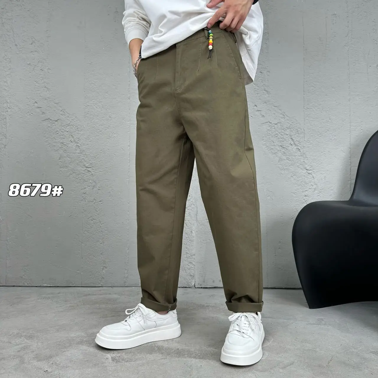 Casual  Straight Leg Pants Men's Spring Autumn Cotton Cargo Trousers Plus Size Large Sports Pants American Loose Wide Work Pants