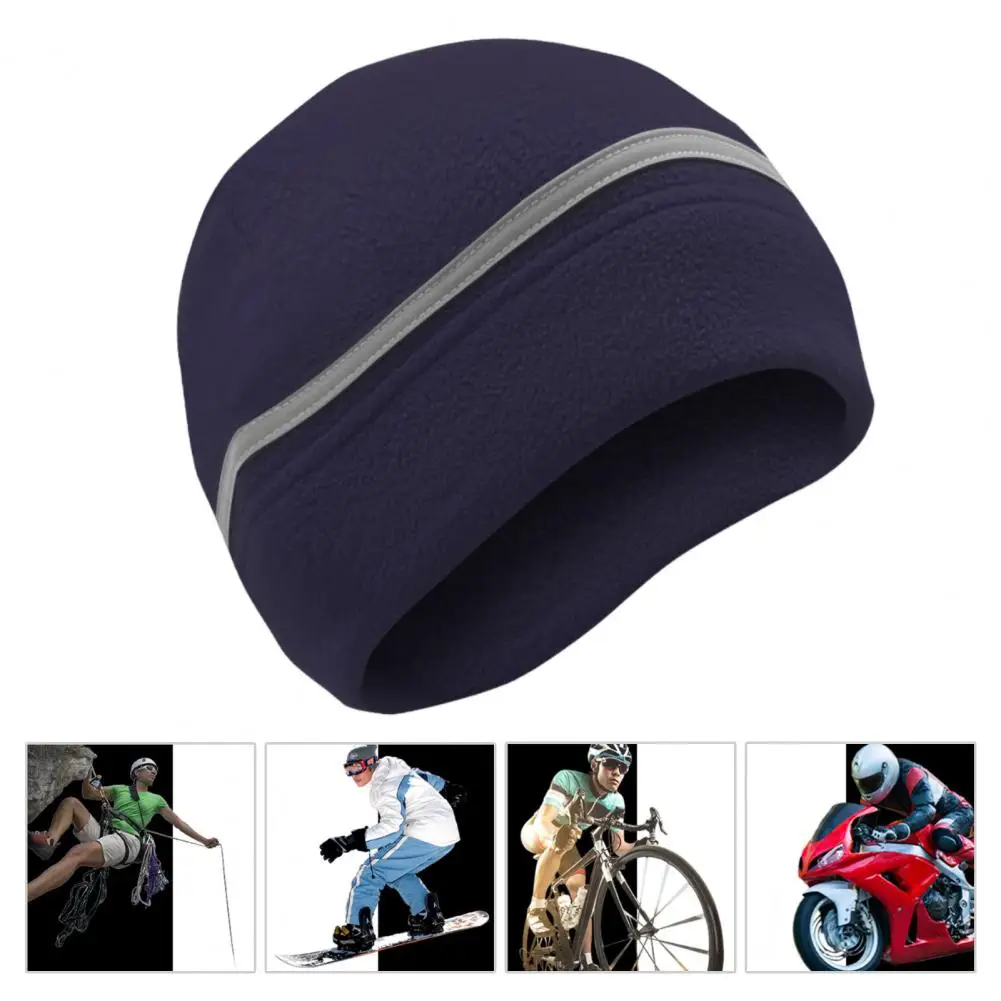 Outdoor Cycling Hat With Reflective Strip Windproof Ear Protection Motorcycle Helmet High Visibility Riding Run Men Women Hat