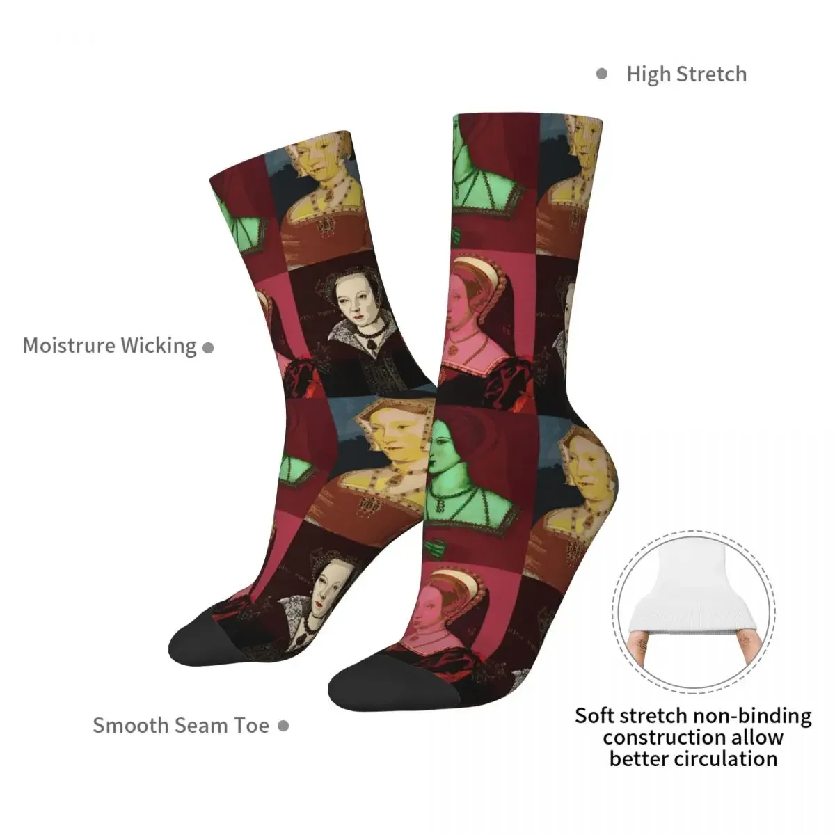 Six Wives Of Henry VIII Socks Harajuku Super Soft Stockings All Season Long Socks Accessories for Unisex Birthday Present