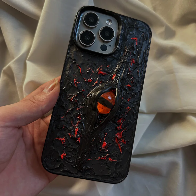 INS red-eyed Cthulhu dark shell apple 15Pro case iphone 14promax advanced 13Promax new 12Pro Stereo 11 internet celebrity 12