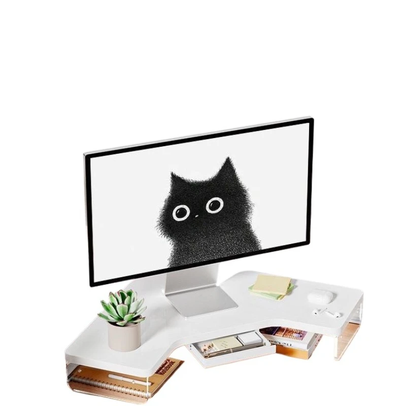 

Desk corner triangle desktop computer monitor stand, corner laptop height increase stand