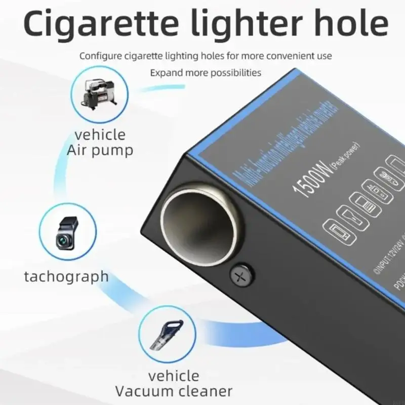 Stable 1500W Vehicle Converter Changes 12V 24V to 220V Electric Output for Car R6FB