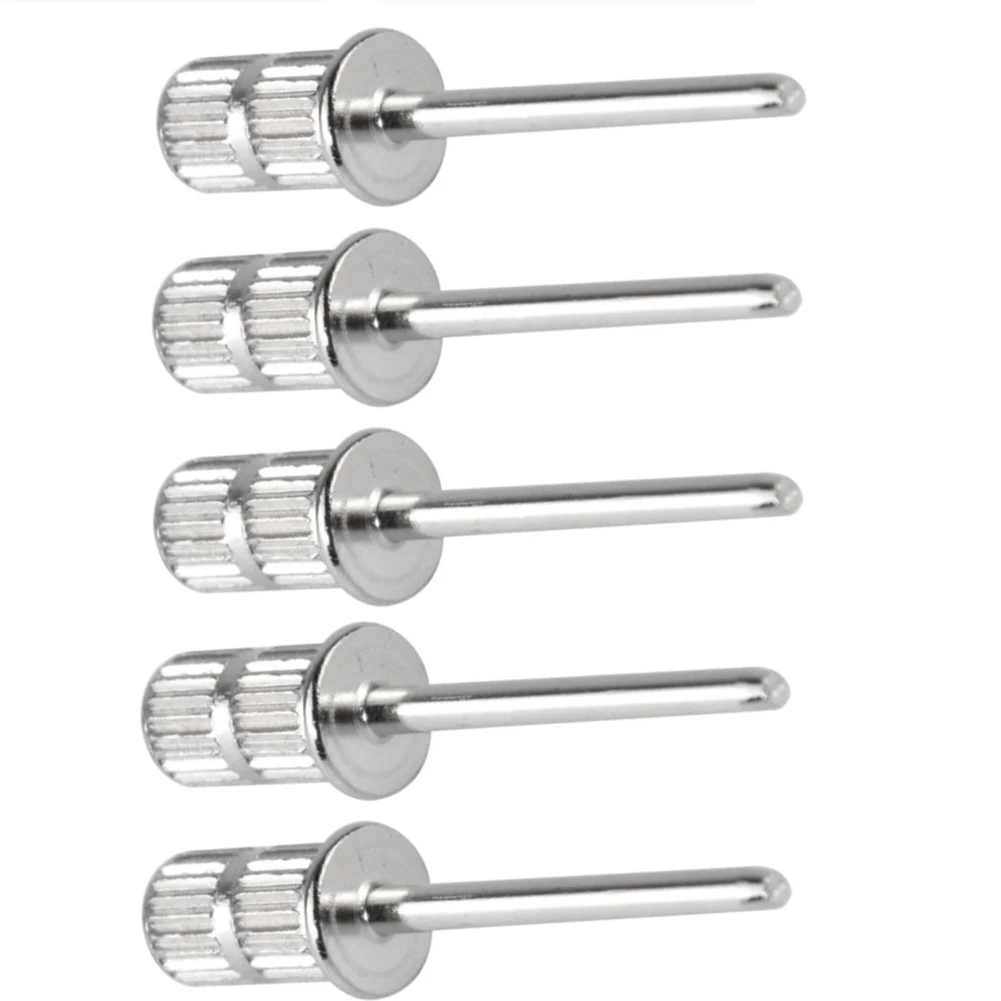 5pcs Carbide Nail Drill Mandrels For 2.35mm Sanding Bands, Metal Grip Cutters For Electric Manicure Pedicure Machine Tools