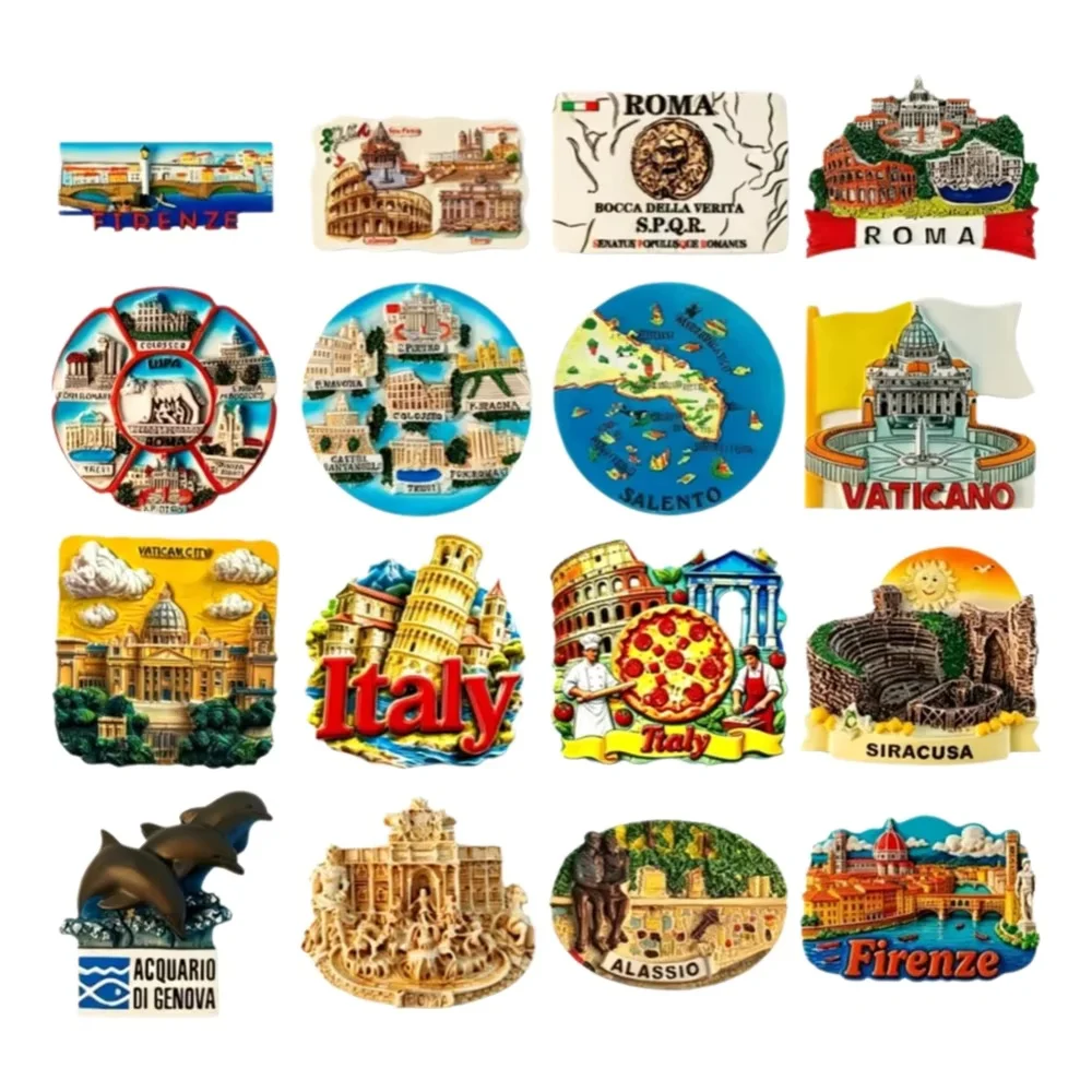 Italy 3D Resin Fridge Magnet Rome Vatican Florence Pisa Tourist Souvenir Refrigerator Magnets Home Decor Gift