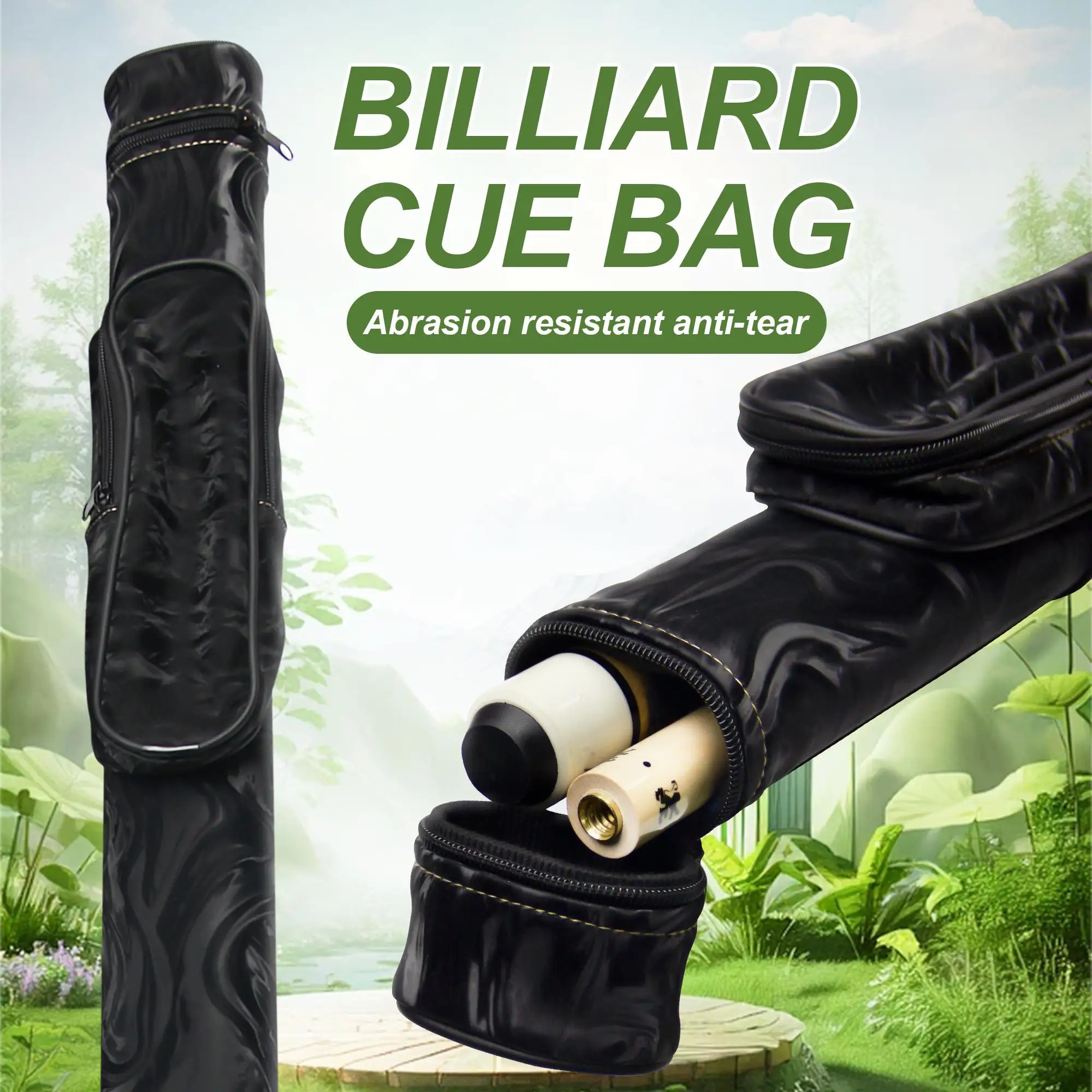 Billiard Cue Case Twin-Slot Velvet-Lined Tube Silky-Smooth Feel the Perfect Pick for Pool Aficionados