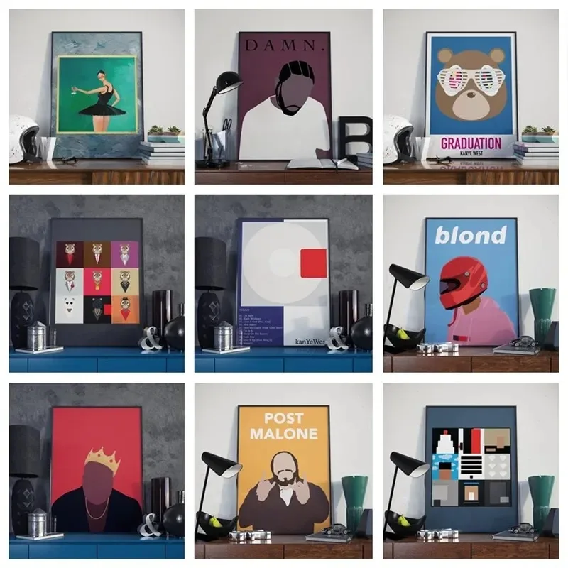 Классический стиль, распылительная картина, обложка альбома Kanye West, искусство на холсте без рамы