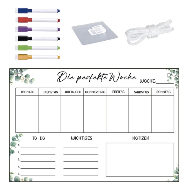 Erasable Clear Acrylic Weekly Planner Wall Hanging Message Board For Home Office