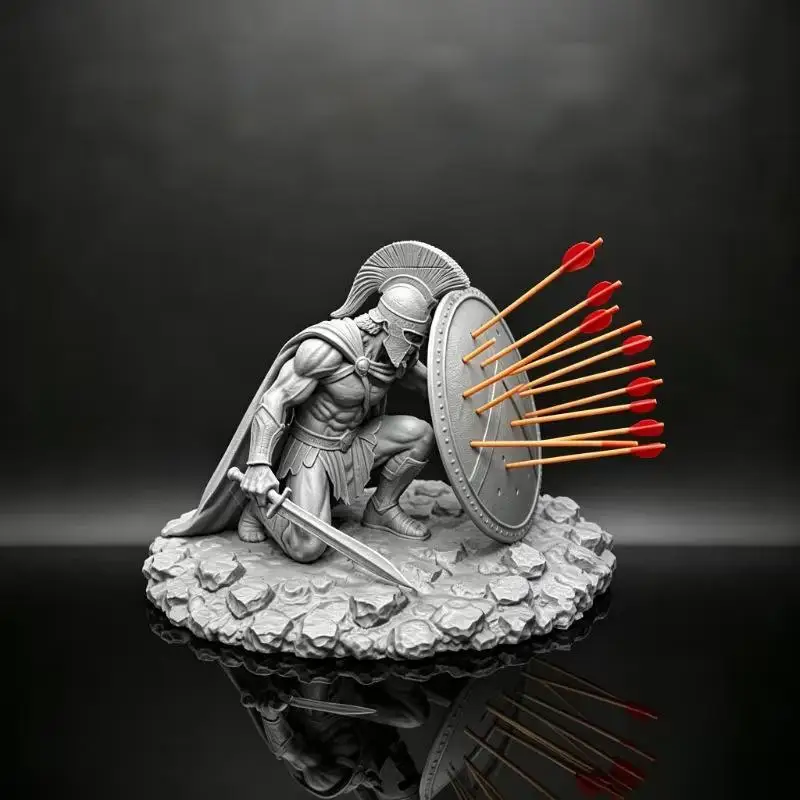 Spartan Warrior Figurine Toothpick Holder Creative Resin Greek Statue Desktop Decor for Home Kitchen Counter Ornament