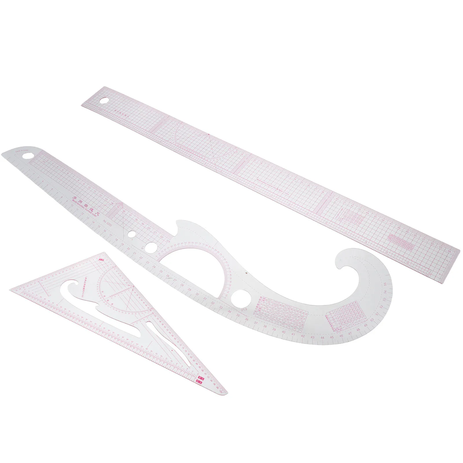 

3 Pcs Tailor Tools Craft Ruler Kit Pattern Sewing Quilting Rulers Patchwork Template Garment Making Set Plastic Clear Efficient