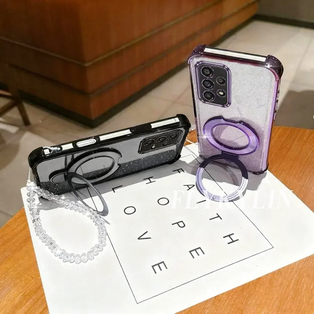 آيفون 17 الهواء 16 15 14 13 12 11 برو ماكس 16 زائد 16E قوس الذيل القصير مع سلسلة كريستال فلاش ورقة مكافحة قطرة لينة قذيفة