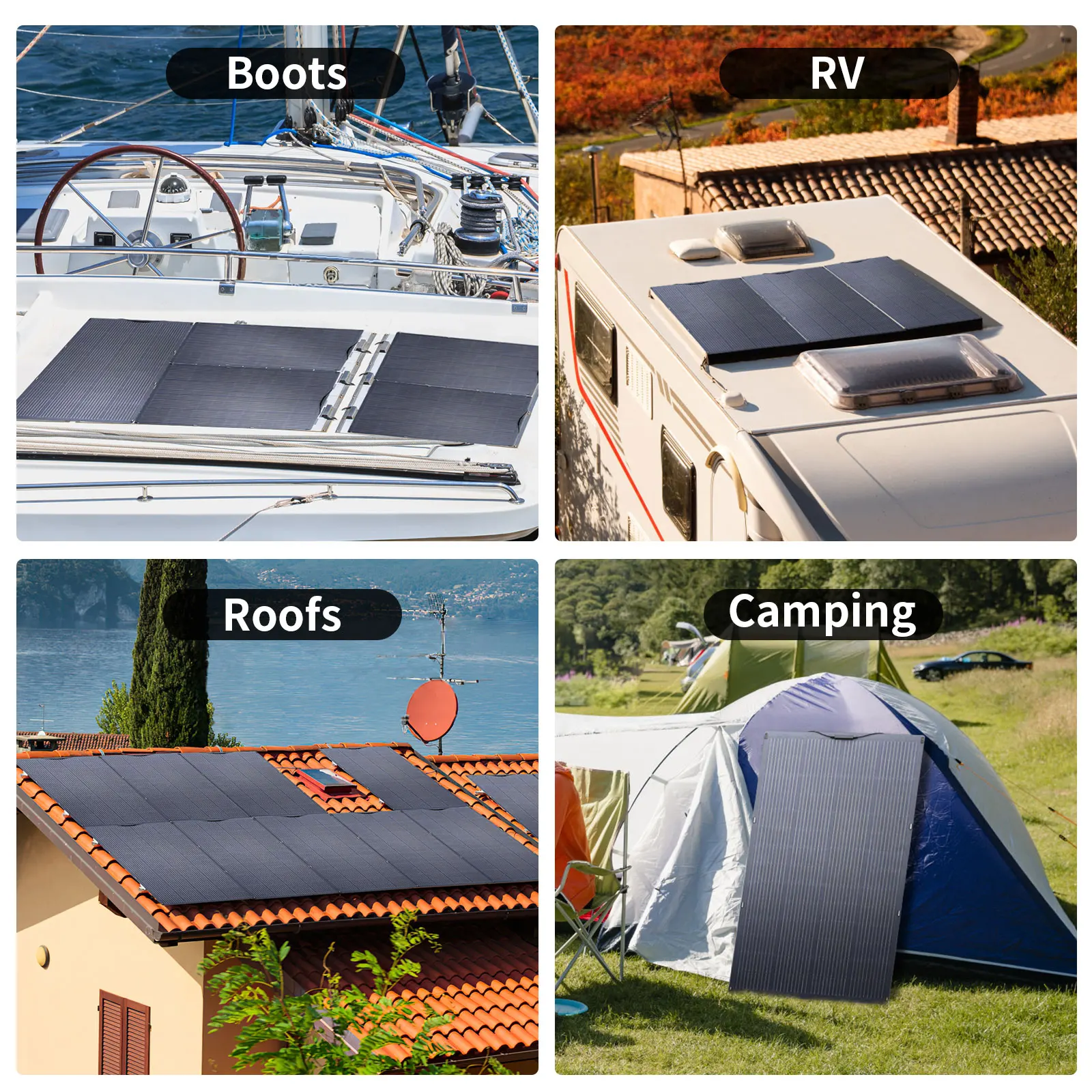 Balcony Power Plant 200W / 100W Flexible Solarpanel IP68 Solar Cell Solar Charger Photovoltaic 12V/32V off-grid for RV