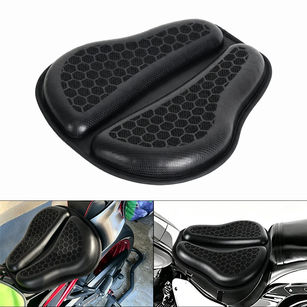 Motorcycle Seat Cushion 3D Honeycomb Anti-slip Motorcycle Gel Seat Cushion Moto Pressure Relief Ride Seat Pad Moto Accessories