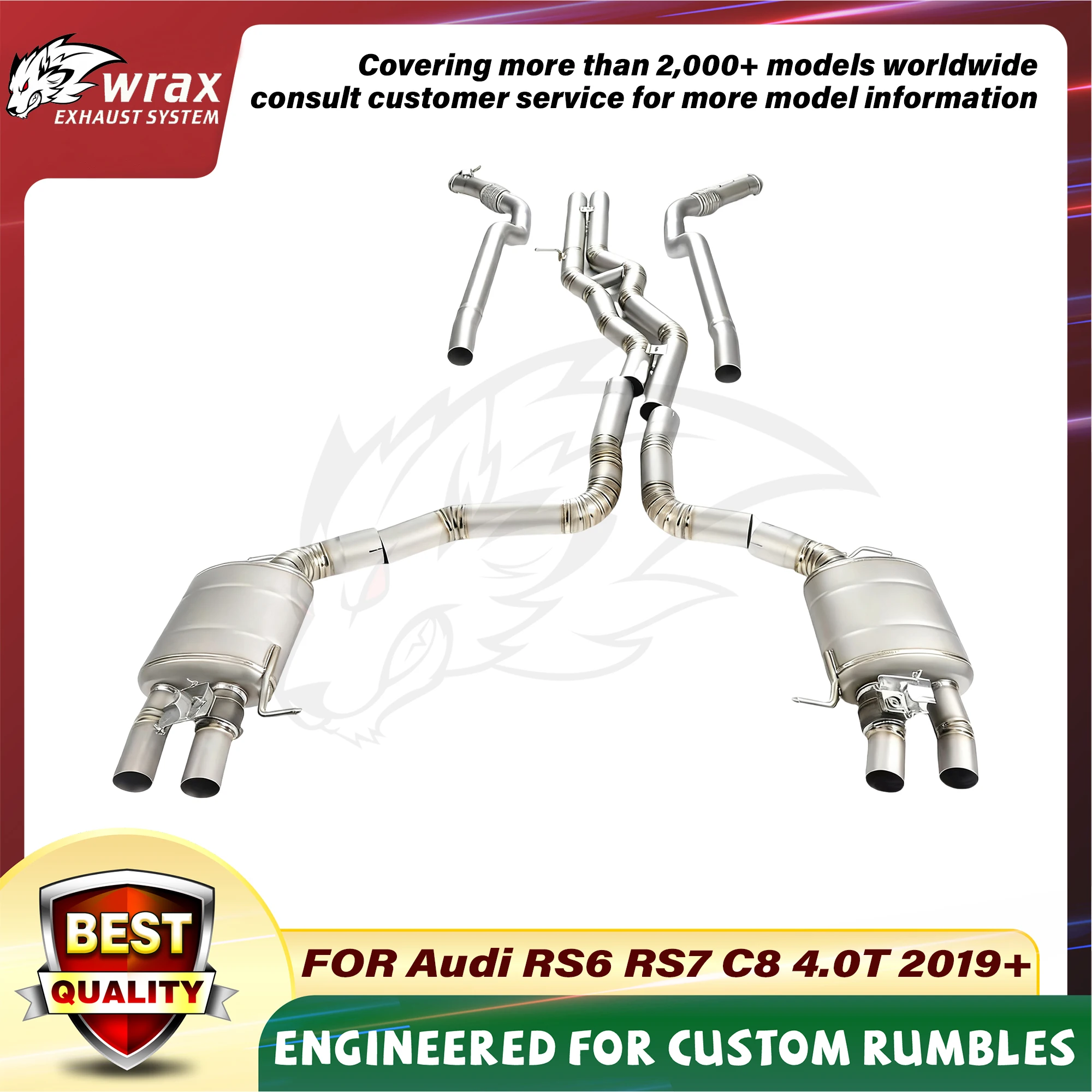 

Performance Exhaust Tone WRAX for Audi RS6 RS7 C8 4.0T 2019+ SS304 Muffler Valve Catback Boost Power