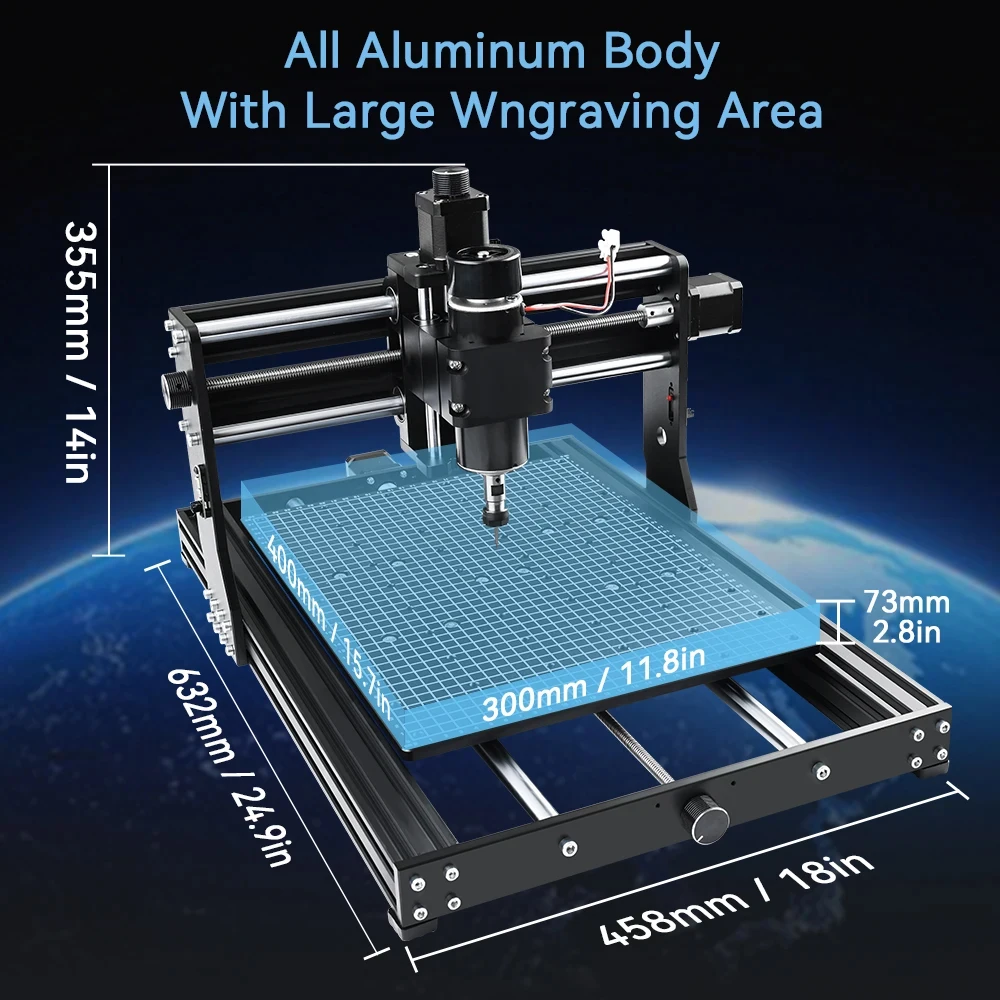 4030 Wood CNC Router Milling Cutting Machine 40W Laser Engraver with 500W Spindle Engraving Machine For Metal Acrylic PCB