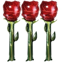 Large Simulated Rose Balloon Valentine's day Giant Rose Flower Foil Balloon Birthday Valentine's Day Wedding Backdrop Decoration