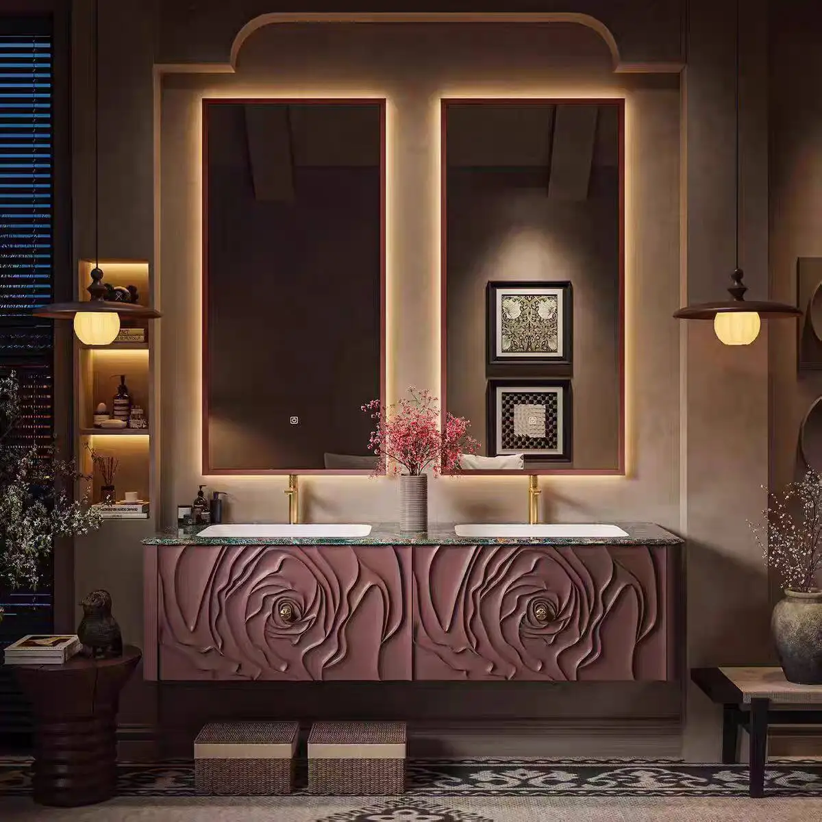 Luxury Marble Vessel Sink Premium Natural Stone Waterproof Anti Stain Wear Resistant Exquisite Vein Art Villa Bathroom
