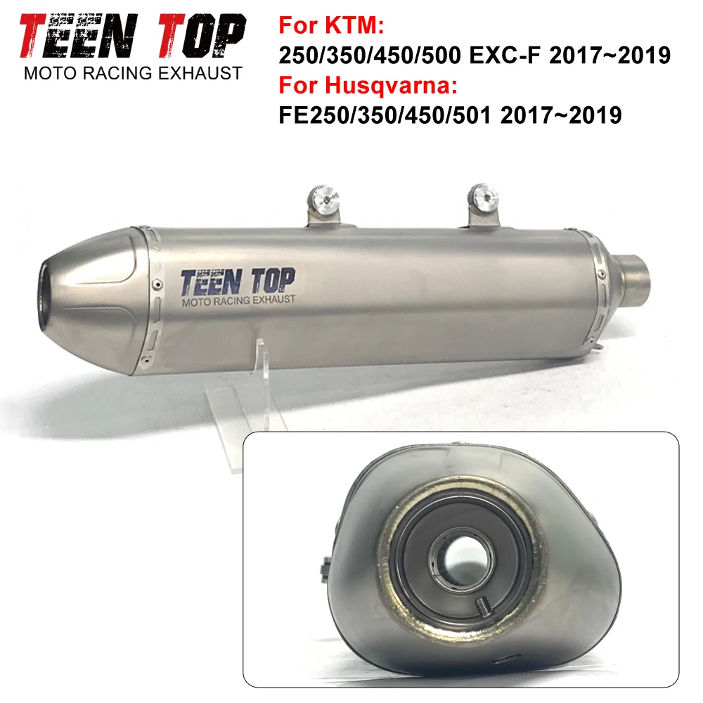 Dirt Bike Premium Quality Titanium Alloy Moto Silencieux For KTM 450 EXC-F 500 EXC-F Exhaust Muffler 50mm Connect Pipe 2017-2019