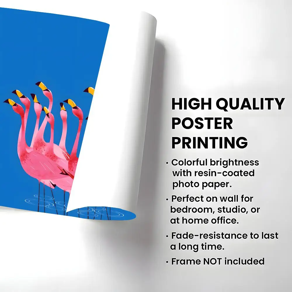 ملصق فني F-Flamingo سهل التركيب ذاتي اللصق عالي الدقة لتزيين الحائط مقاوم للماء ومقاوم للتمزق وغرفة النوم المنزلية هدية مثالية