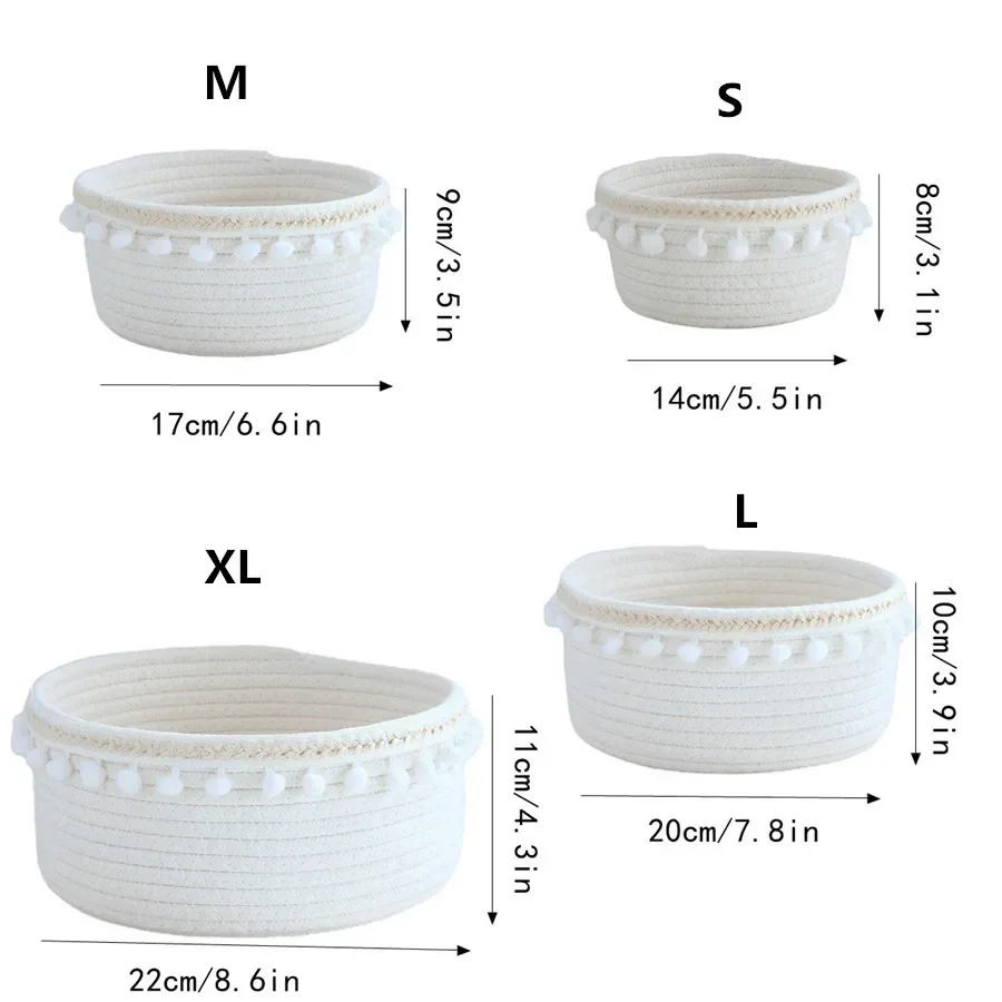 Portable Woven Storage Basket Bedroom Child Toy Organizer Pouch Household Desktop Sundries Deposit Container Accessories Items