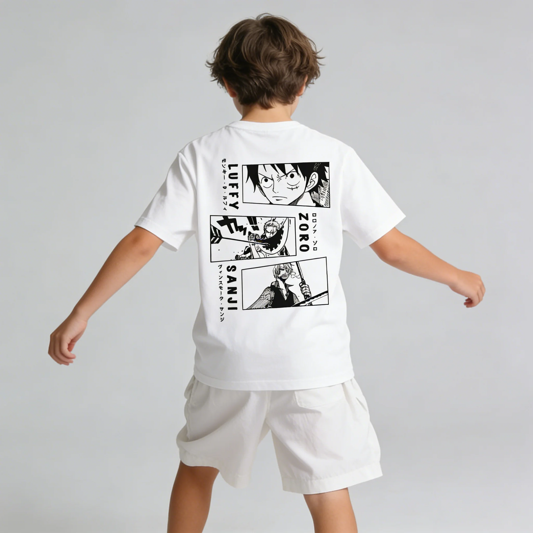 

Japanese Anime One Piece Monkey D Luffy Casual Fashion Tee Men Women Adults Children Boy Girl Kids Parent Child Cotton T shirt