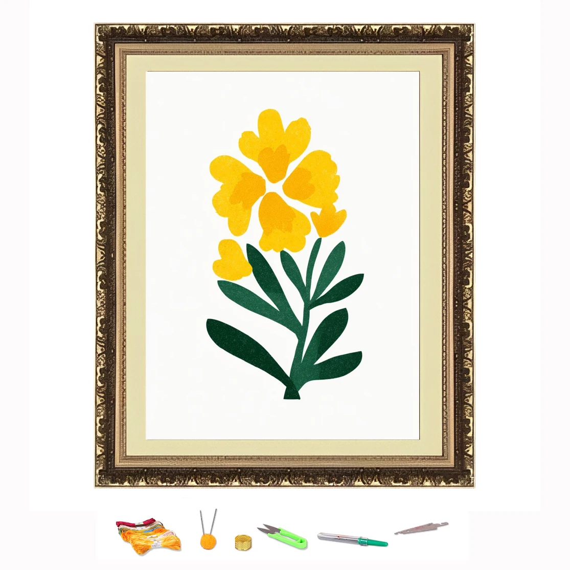 

Вышивка крестиком, желтый цветок, нить для рисования, набор для рукоделия «сделай сам», украшение, напечатанный на Canva 11CT