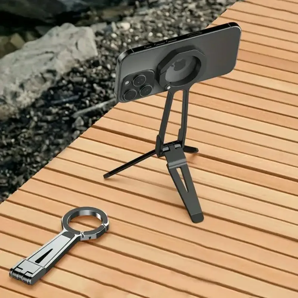 

Компактный магнитный штатив для телефона и палка для селфи на 360° ° Дизайн из сплава вращенияДвусторонний магнит для IPhone 12+/быстрая настройка