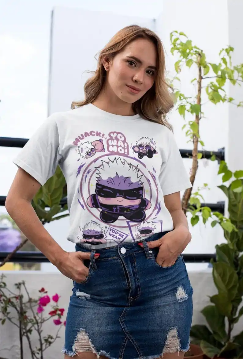 تي شيرت أنيمي فينتاج خاص للجنسين، تي شيرت كيربي G7go JJK قميص عشاق الرسوم المتحركة، تي شيرت جرافيك أنيمي، قميص مانغا