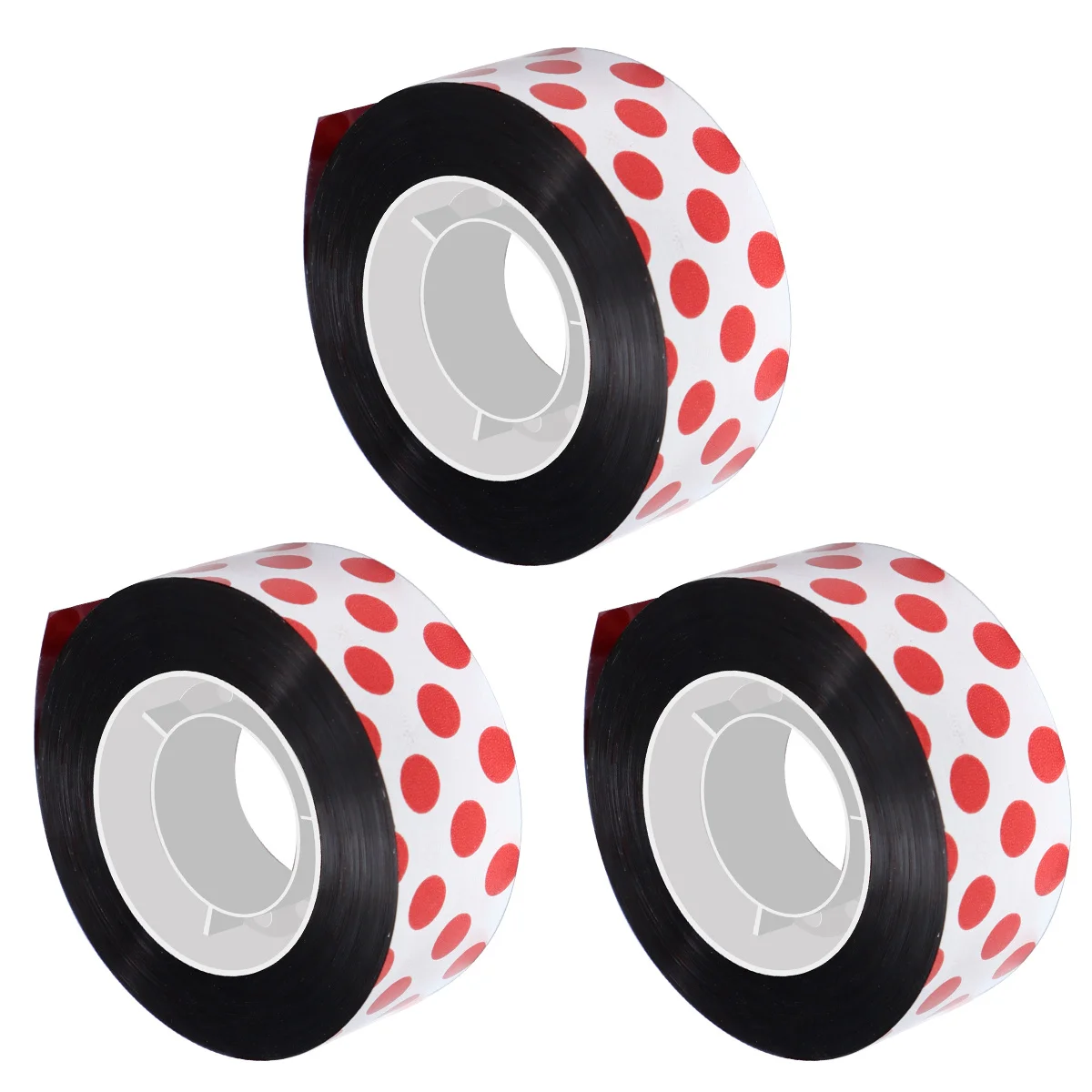 

3Pcs Bird Drive-Off Ribbon Red Polka Dot Reflective Bird Repelling Tape Orchard Scarecrow Belt Garden Fruit Protection