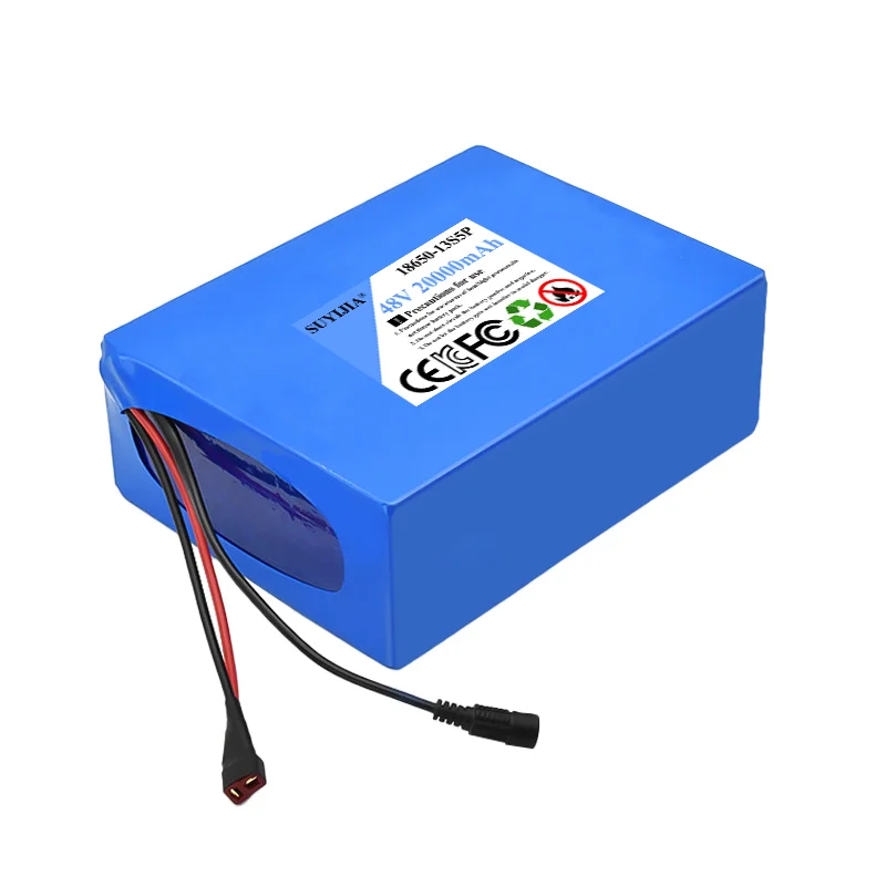 48V 20000mAh 13S5P Lithium Battery Pack 20AH 18650 Large Capacity Suitable for 48V 250-1500W Built-in 30A BMS E-bike Battery