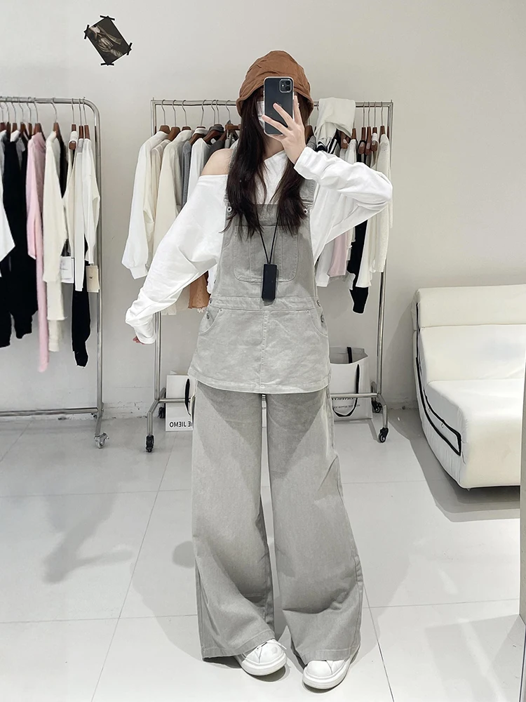 

Summer New Style White Asymmetrical Shoulder Banded Top And Casual Pants Set Korean Fashion Loose Fit High Waist Breathable