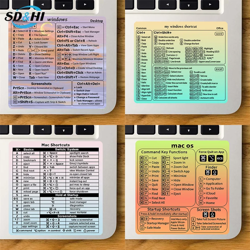 Adesivo adesivo para teclado de computador, 1 parte, para windows, para laptop, acessórios de mesa