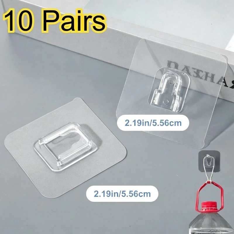 Wall Mounted Replacement Sticky Pads for Kitchen Bathroom Shower Caddy Organizer Rack Holder Nail Free Adhesive Hooks (Square)