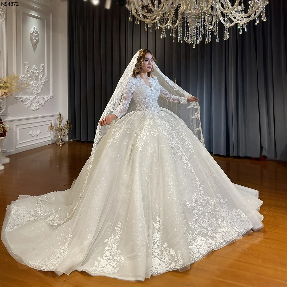 Customized Luxury Order Bridal Dresses Long Sleeves Amanda Novias Official