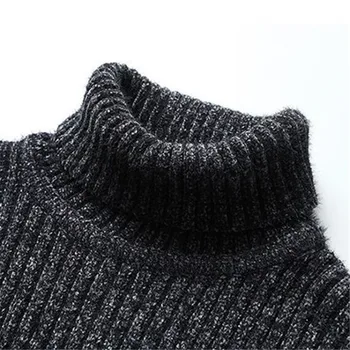 2026 New Men's Thick Warm Sweater Winter Knitted Turtleneck Pullovers Male High Neck Solid Slim Fit Soft Sweaters for Men Tops 5
