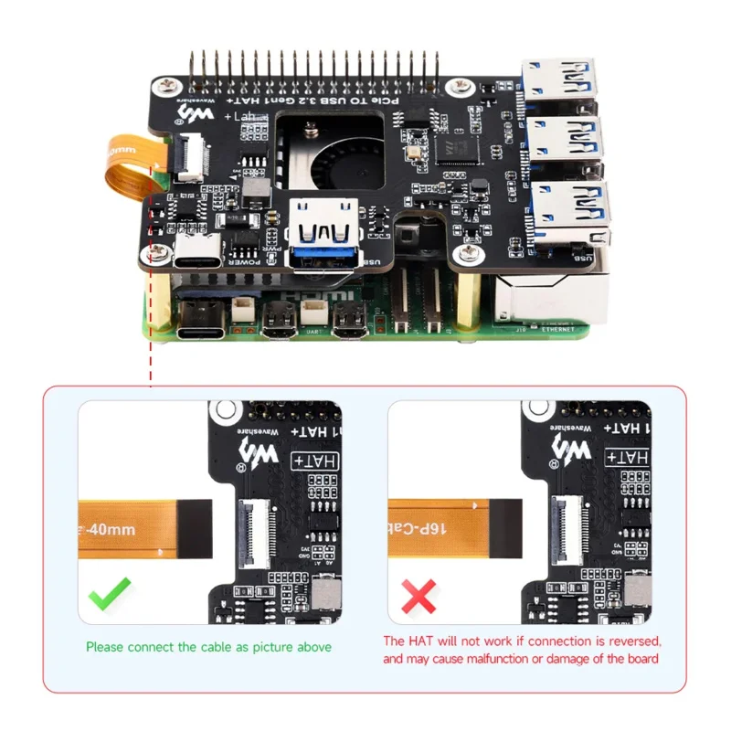 Imagem -06 - Pcie para Placa de Expansão Hub Usb 3.2 Rpi Raspberry pi Pcie Starter Kit 2gb 4gb 8gb Ram Acessórios